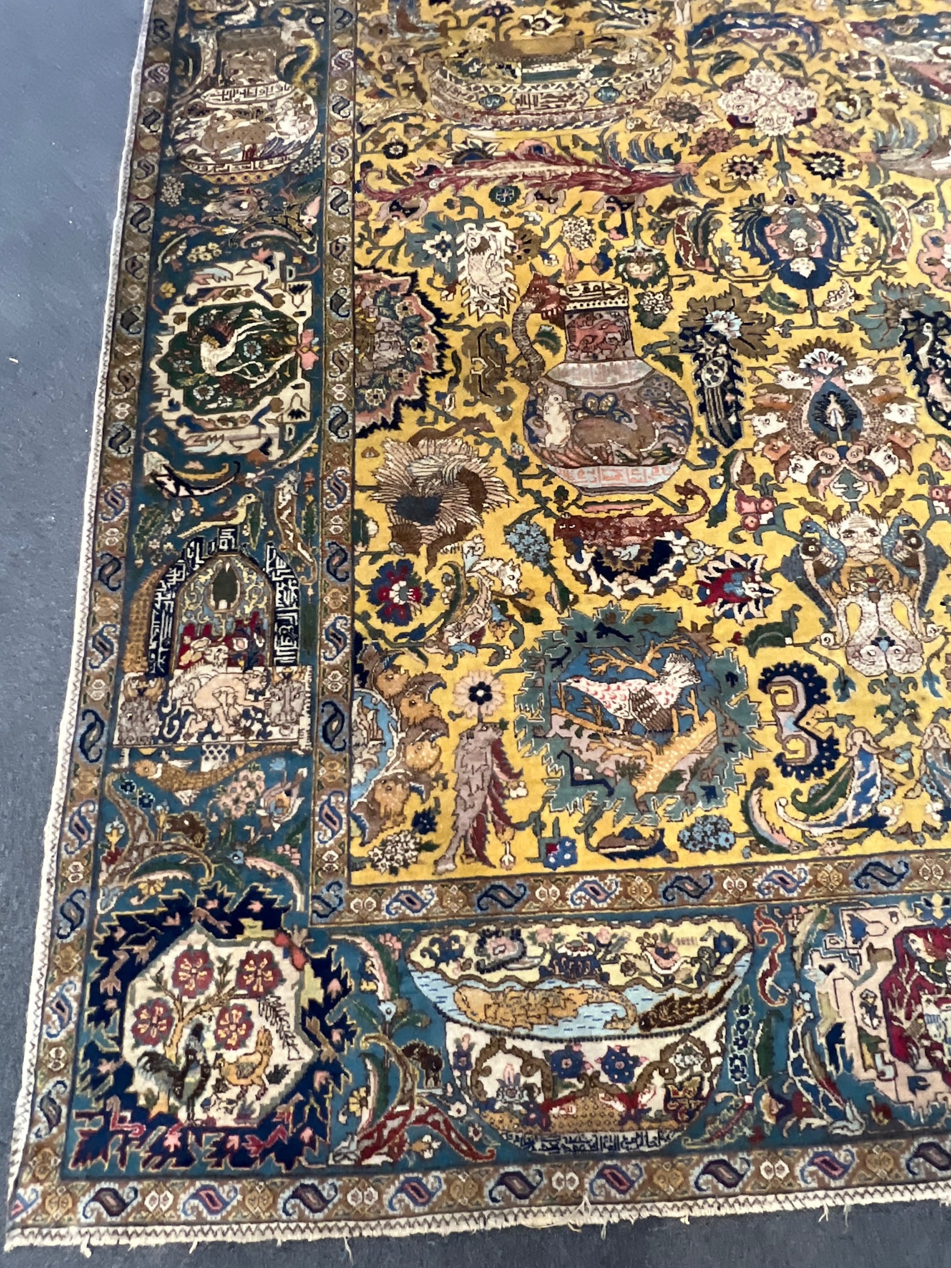 A Tabriz gold ground carpet